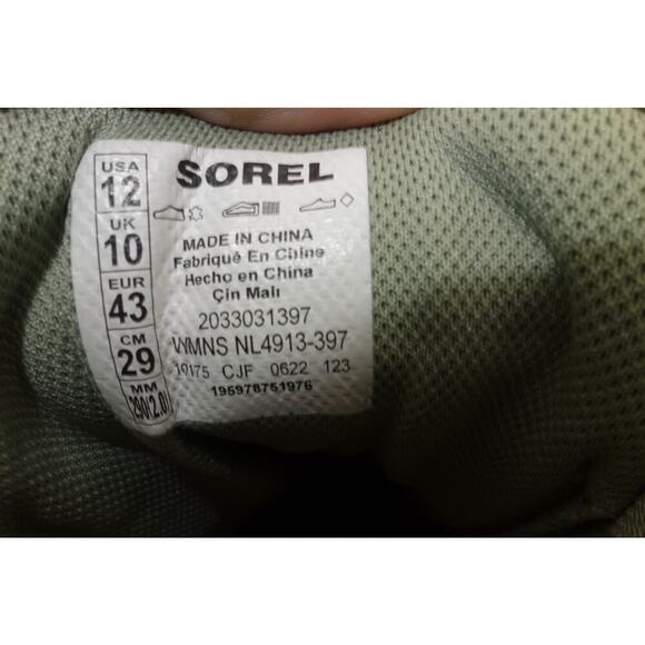 NEW Sorel Out N About Stone Green Wedge Ankle Boots Shoes Women's 12 - Picture 6 of 8